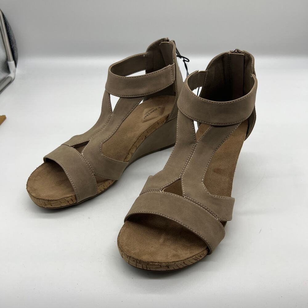 St. John's Bay Womens Taz Wedge Sandals Brown Porchini Size 10M - Picture 5 of 12